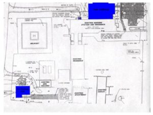 A map of the ground floor of an apartment complex.