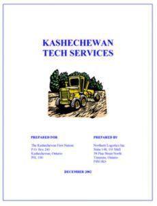 A cover of the kashechewan tech services brochure.